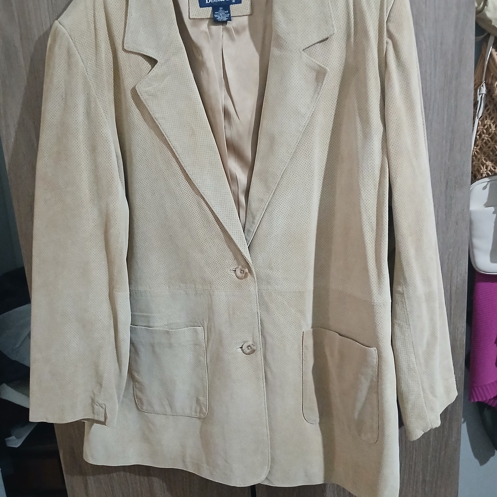 Denim&Co Light Leather Tan Blazer